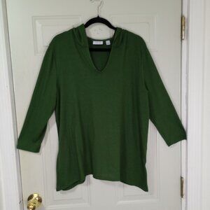Sweet Pea For New York & Company Womens Green Hooded Top XL Elegant back drape